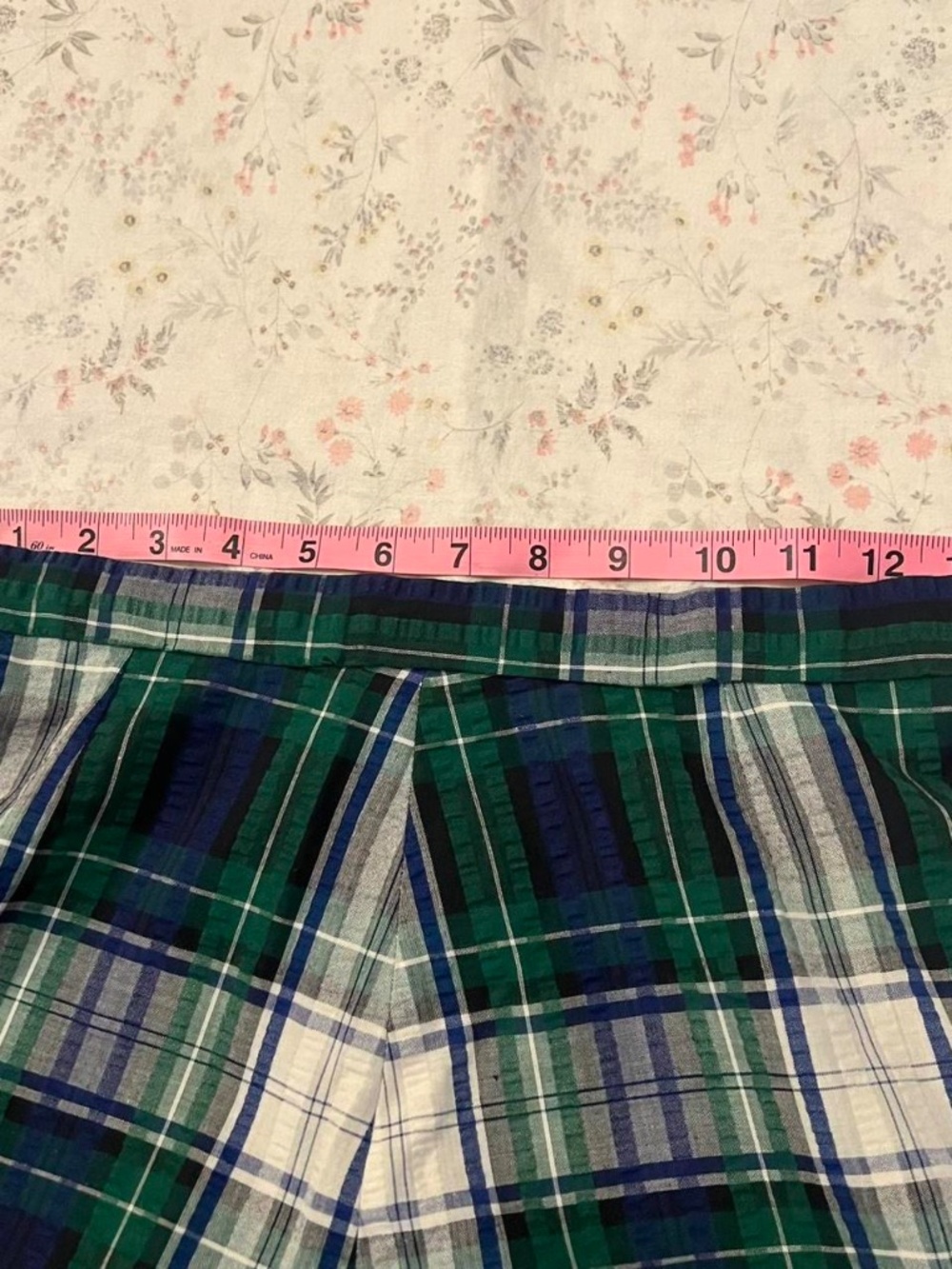 Vintage 60s 70s Plaid Circle Skirt Maxi Cotton Seersucker Cottagecore - Picture 7 of 7